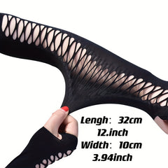 Mesh Sleeve Long Arm Protection Gloves Casual Outdoor Fingerless Gloves