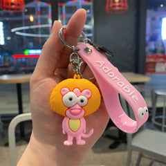 Cute Animal Keychains for Kids Giraffe Ostrich Monkey Pendant Keyrings