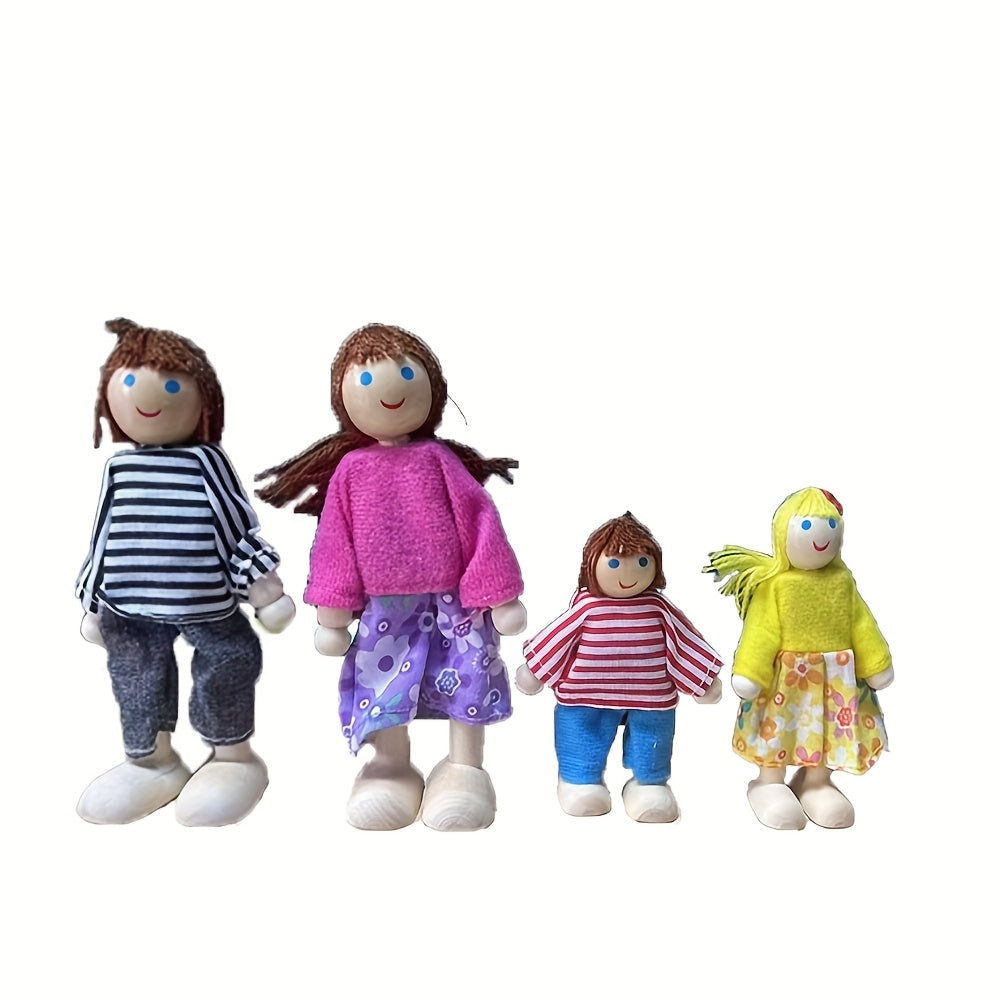 Set of 4 or 6 Family Character Puppets for Educational Play