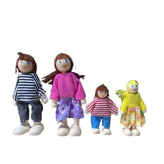 Set of 4 or 6 Family Character Puppets for Educational Play