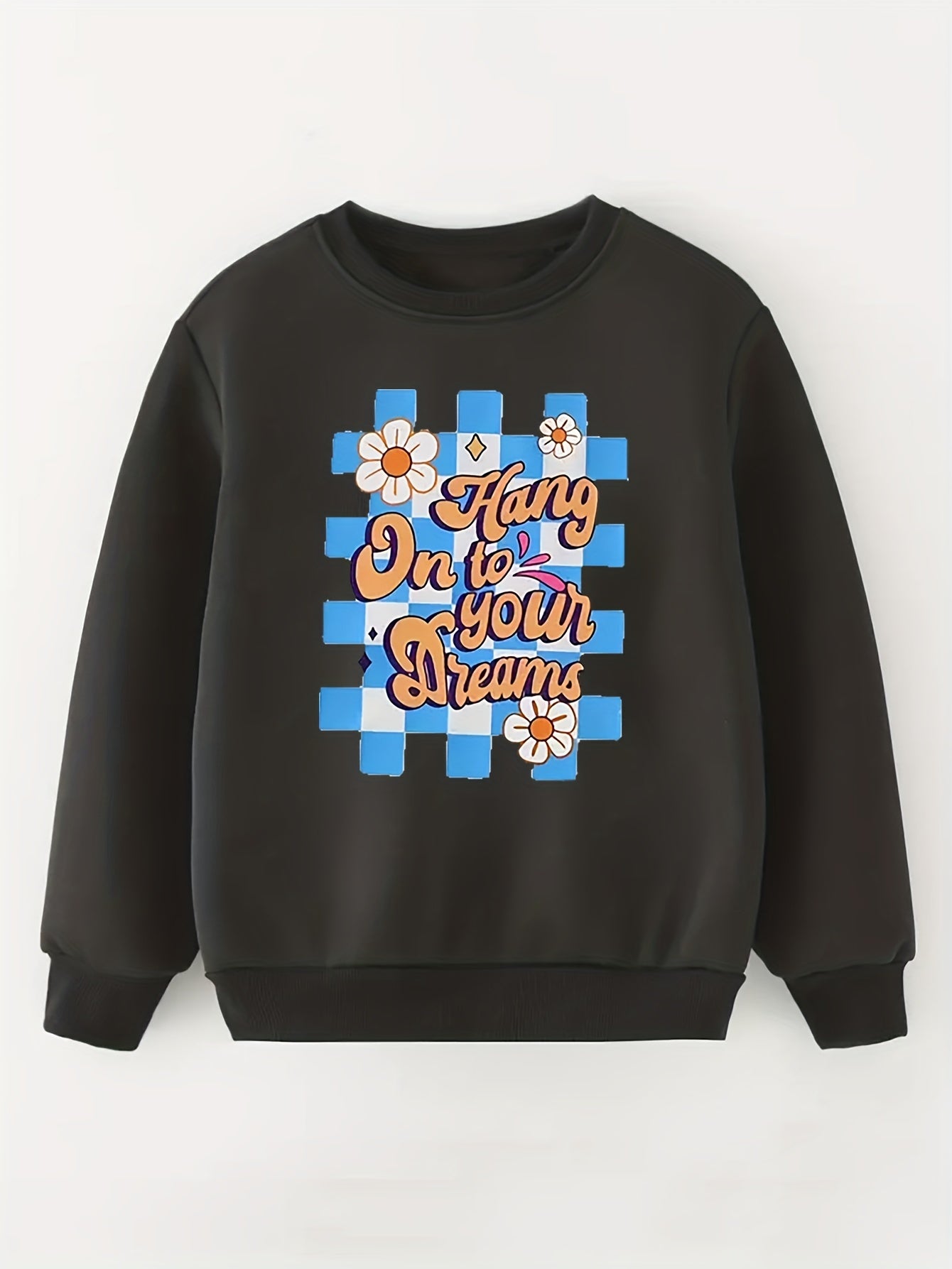 Spooky & Plaid Ghost Crew Neck Top