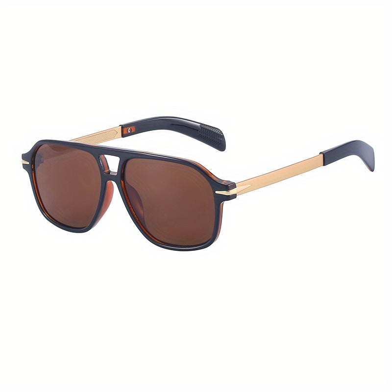 Retro Double Beam Sunglasses Large Frame Men Driving UV Protection