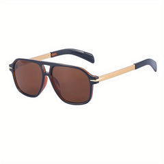 Retro Double Beam Sunglasses Large Frame Men Driving UV Protection