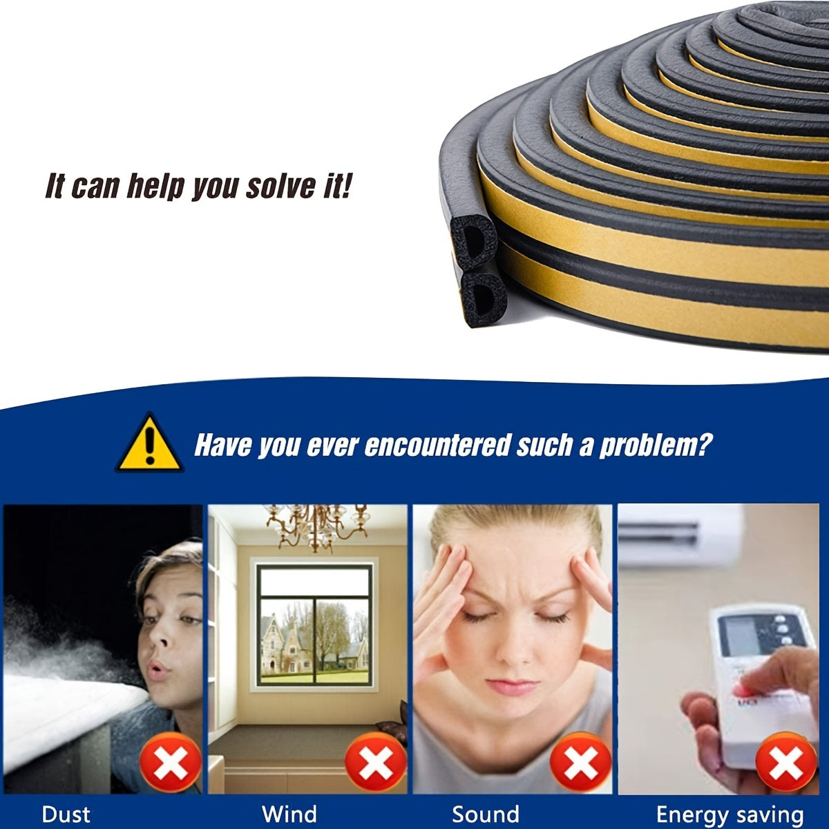 4ft Self Adhesive Foam Window Seal Strip - Keep Home Safe and Draft