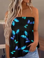 Tie Dye Backless Tube Top Strapless Summer Loose Tube Top