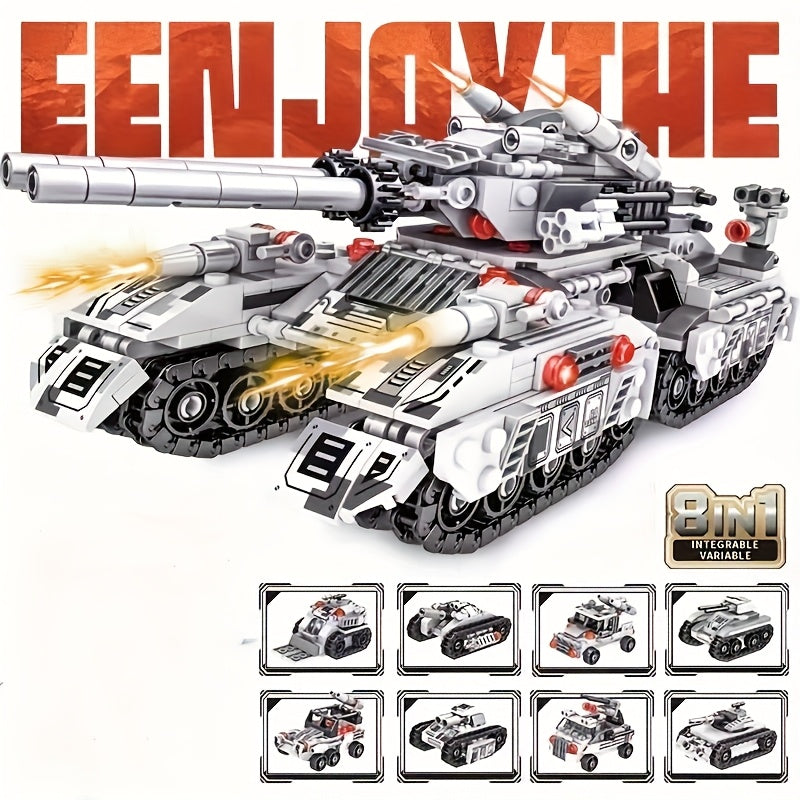 Creative Tank Building Block Set 8 in 1 Battle Model Military Collection
