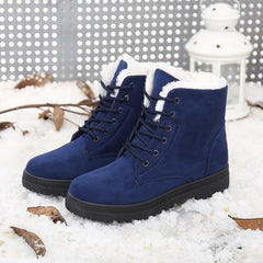 Women's Winter Snow Boots Non Slip Lace Up Thermal Mid Calf Boots