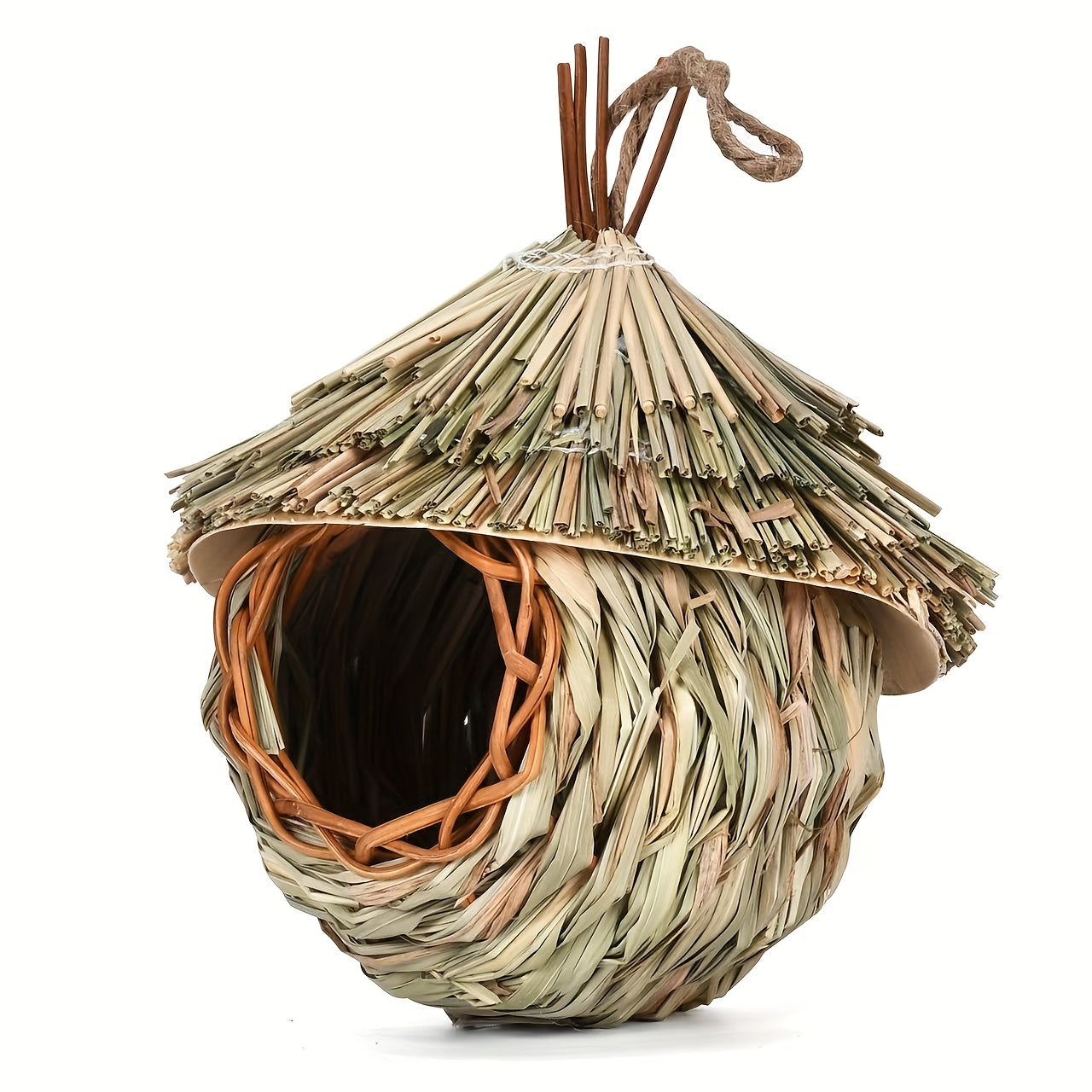 Straw Woven Bird Nest Garden Decor Outdoor Hanging