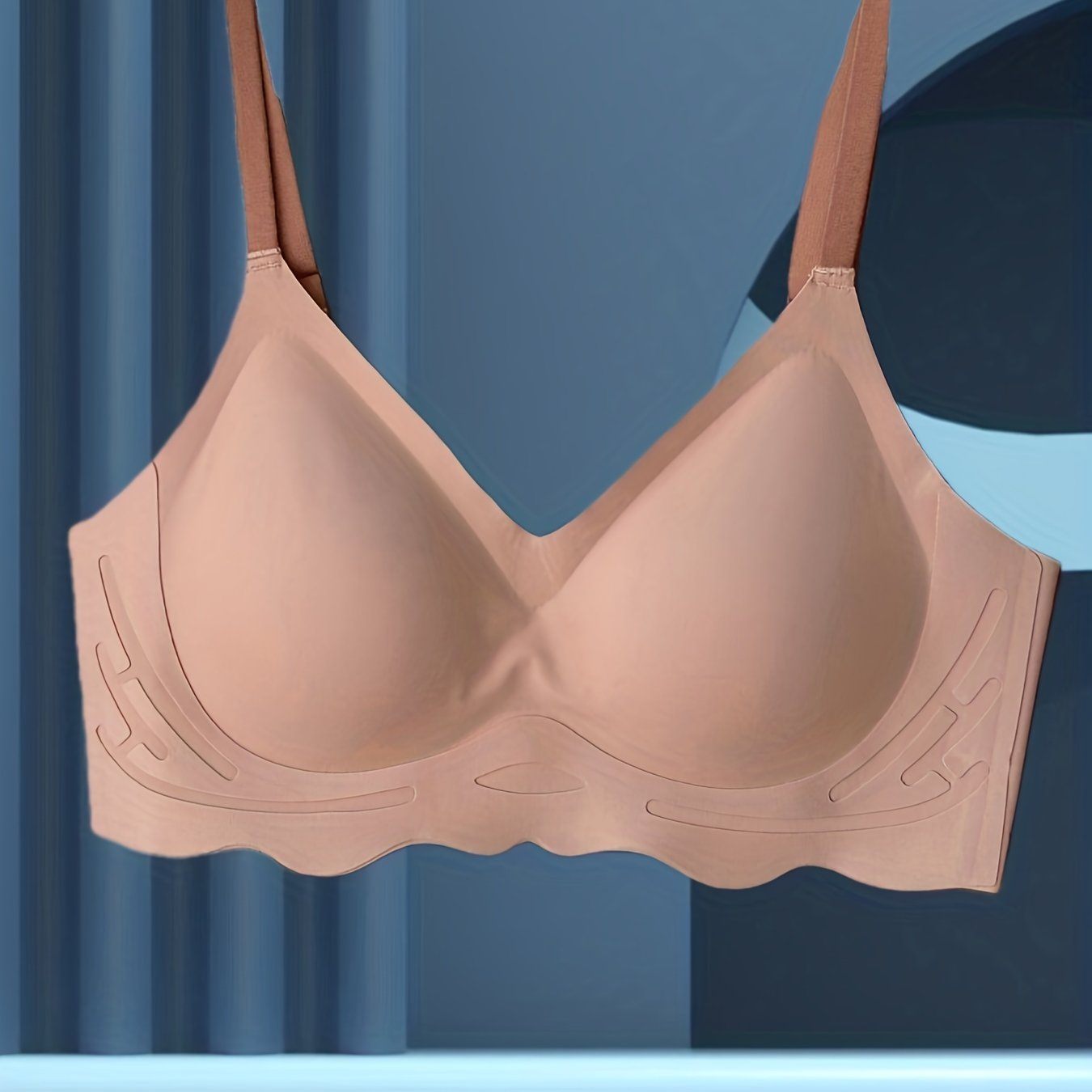 Scallop Trim Push Up Bra Comfy & Soft Everyday Bra Women's Lingerie
