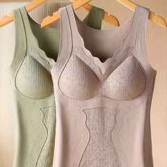2pcs Lace Thermal Sleeveless Top Women's Lingerie