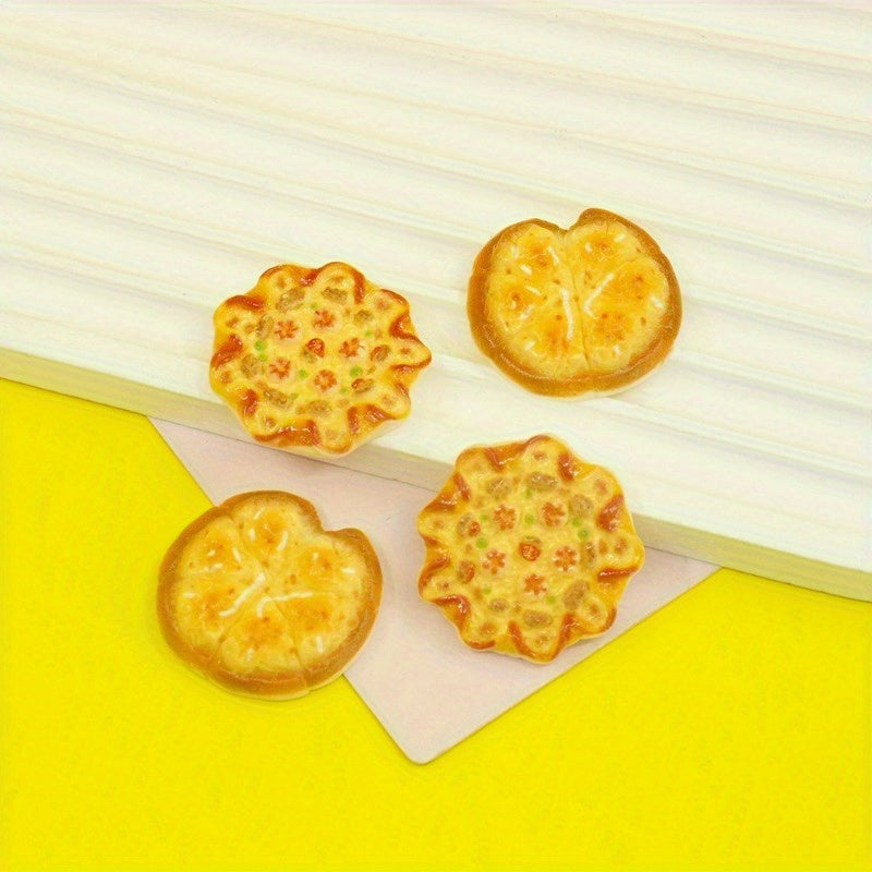 2pcs Mini Simulated Pizza Decorations Resin Mini Pizzas for DIY Kitchen Scene