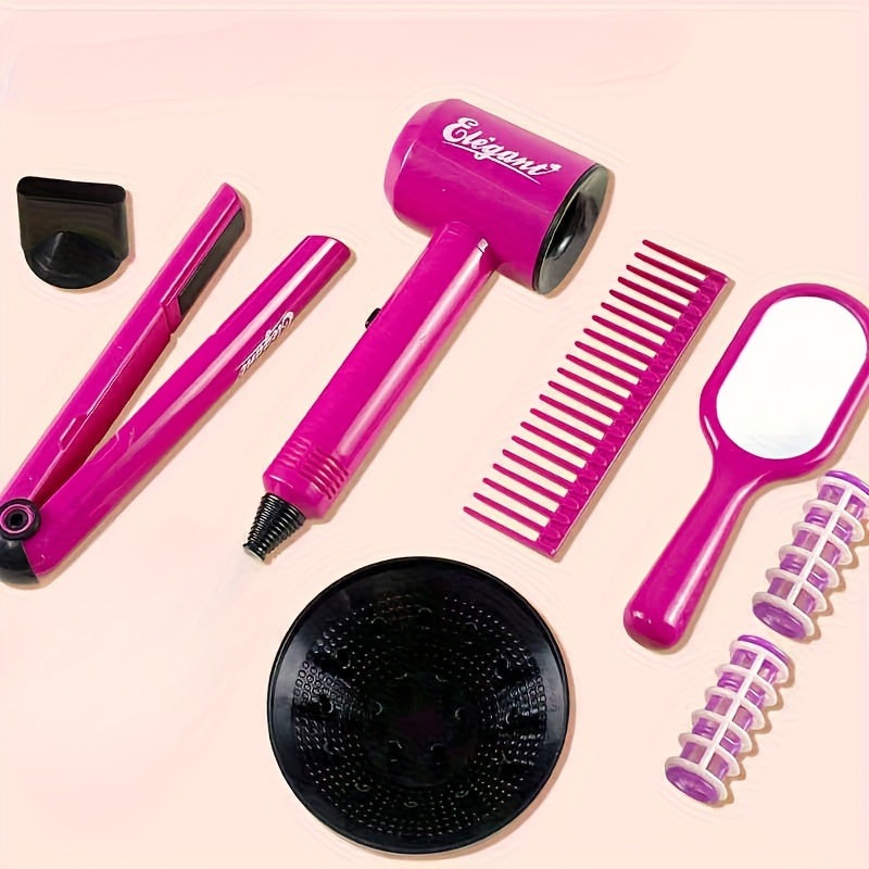 Hair Styling Playset for Girls with Hairdryer & Comb