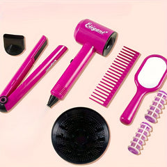 Hair Styling Playset for Girls with Hairdryer & Comb
