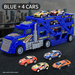 Deformation Track Toy Car With 4 Alloy Small Cars Inertia Ejection Storage