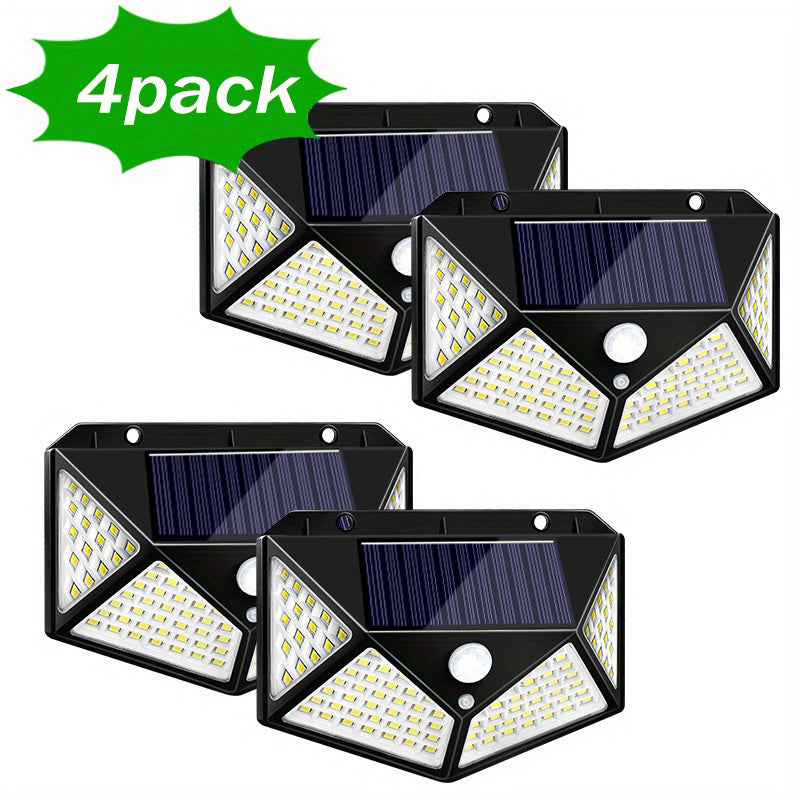Solar Outdoor LED Wall Light 100 Lamp Beads Human Body Sensing IP65 Waterproof