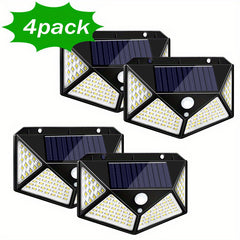 Solar Outdoor LED Wall Light 100 Lamp Beads Human Body Sensing IP65 Waterproof