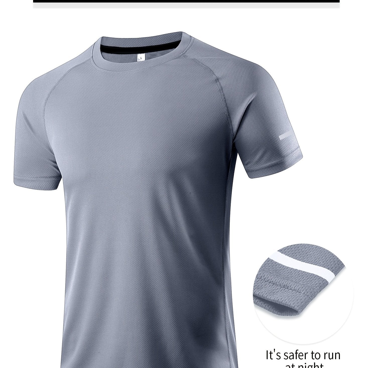 Men's Quick Dry Mesh Sport T Shirt for Night Running