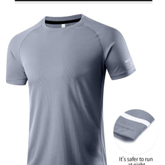 Men's Quick Dry Mesh Sport T Shirt for Night Running