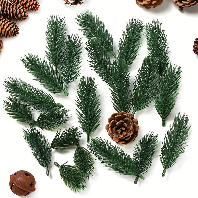50pcs Artificial Pine Needles for DIY Wreaths Christmas Decorations