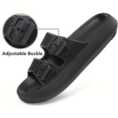 Men's Cozy Slippers with Double Hook & Loop Fasteners