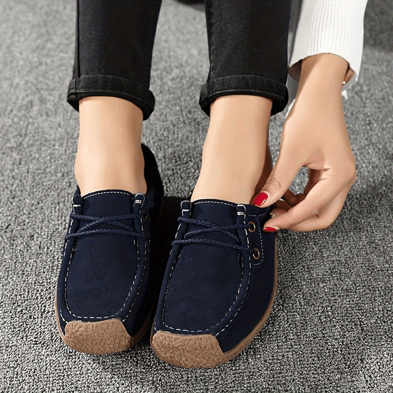Women's Lace Up Loafers Comfort Slip On Shoes Casual Lightweight Flat Shoes