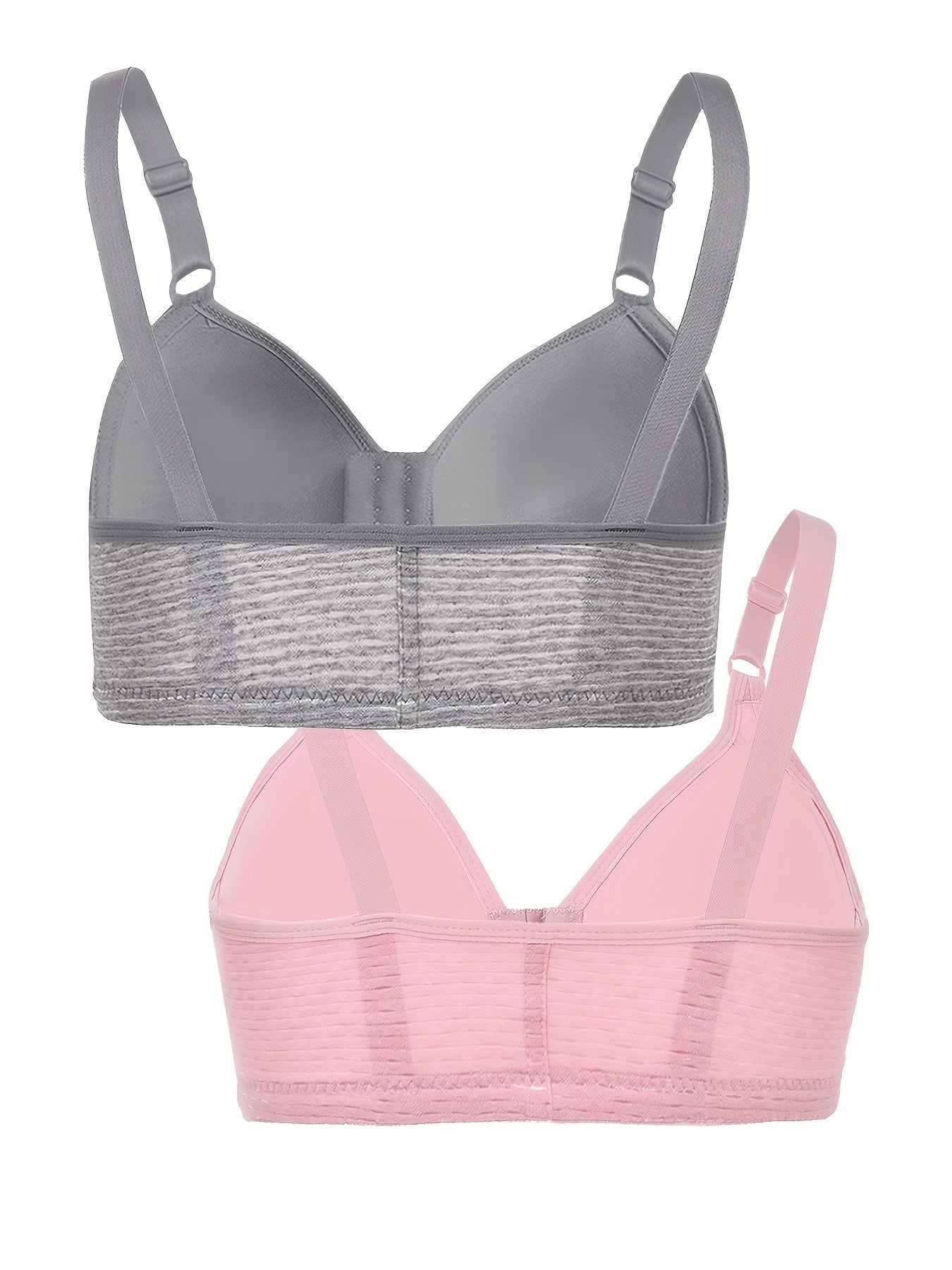 2pcs Front Buckle Push Up Bras Full Coverage Women's Lingerie
