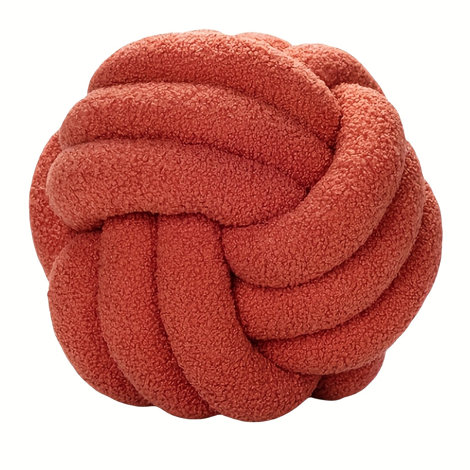 Hand Woven Knotted Ball Pillow Soft Sherpa Home Decorative Plush Pillow