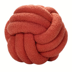 Hand Woven Knotted Ball Pillow Soft Sherpa Home Decorative Plush Pillow