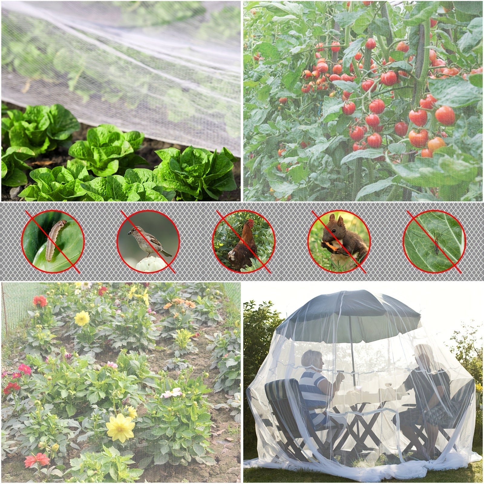 2pcs 10x20FT Garden Netting Mosquito Netting Plant Covers Insect Bird Protection