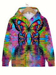 Butterfly Graffiti Hooded Sweatshirt Girls Boys Pullover Sports