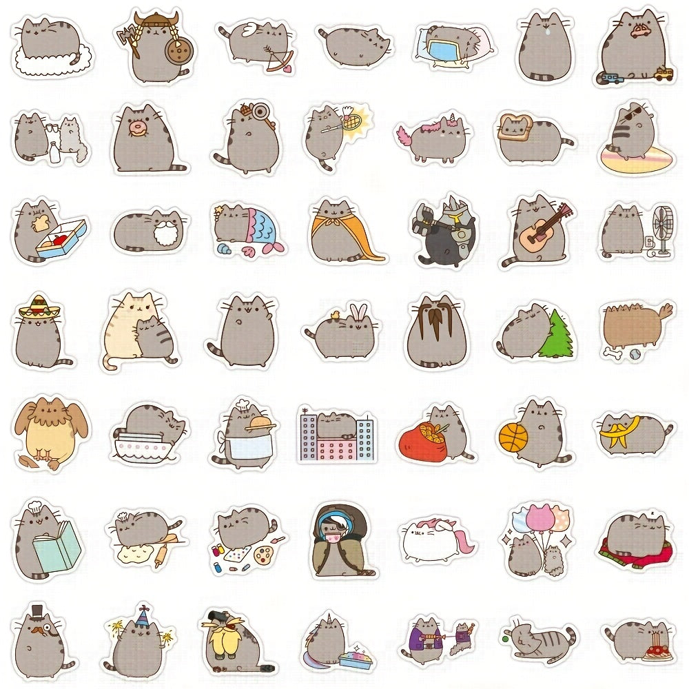 100pcs Funny Cat Stickers - Waterproof Stickers for Water Bottle Laptop