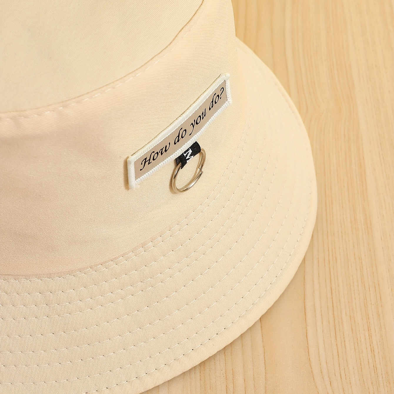 Reversible Bucket Hat Iron Ring Label Decor Unisex Basin Hat