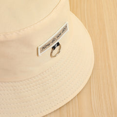Reversible Bucket Hat Iron Ring Label Decor Unisex Basin Hat