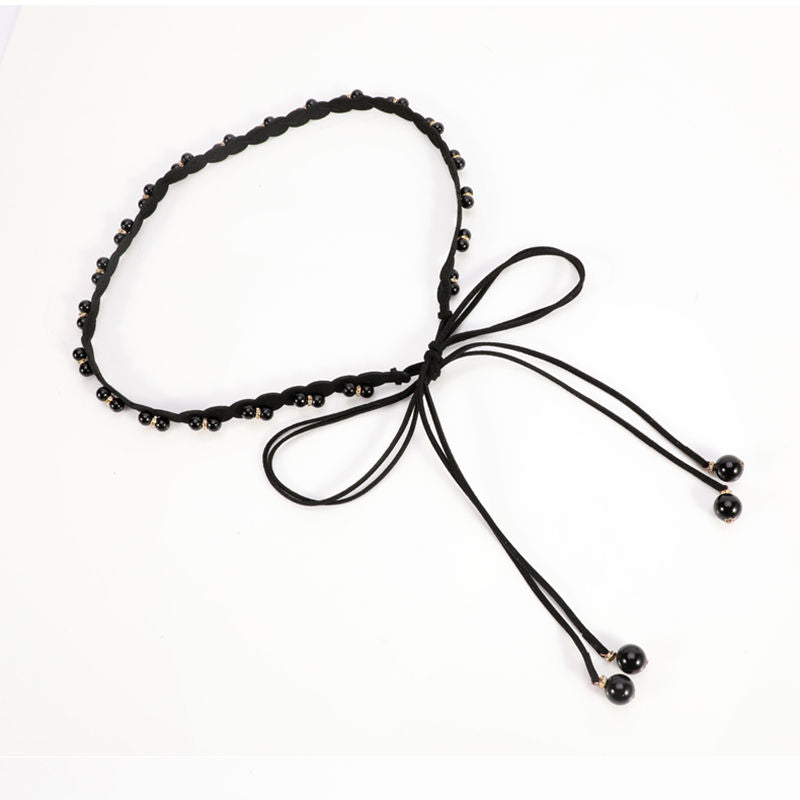 Faux Pearl Rope Belt Women's Tie up Style Skirt Waist Chain
