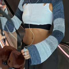 Y2K Sweater Sleeve Women's Plus Crop Top