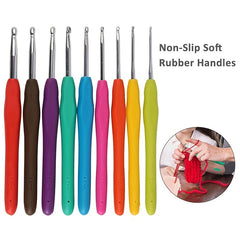 Ergonomic Soft Handle Crochet Hooks Set for Arthritis - Random Color