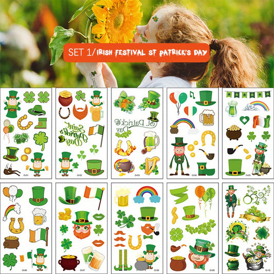 10 Pcs Easter Festive Tattoo Stickers Set