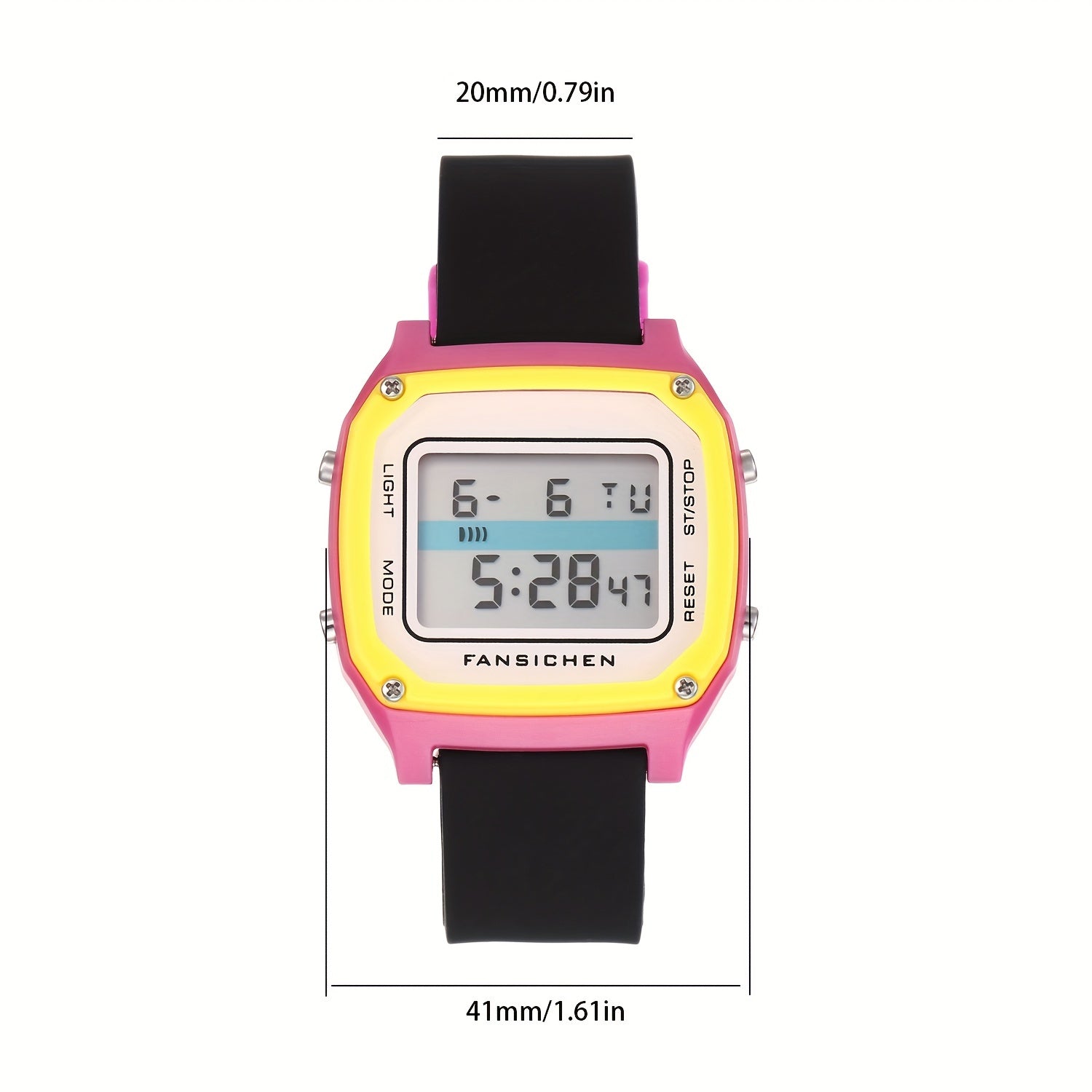 LED Display Electronic Watch with Silicone Strap - Time Date