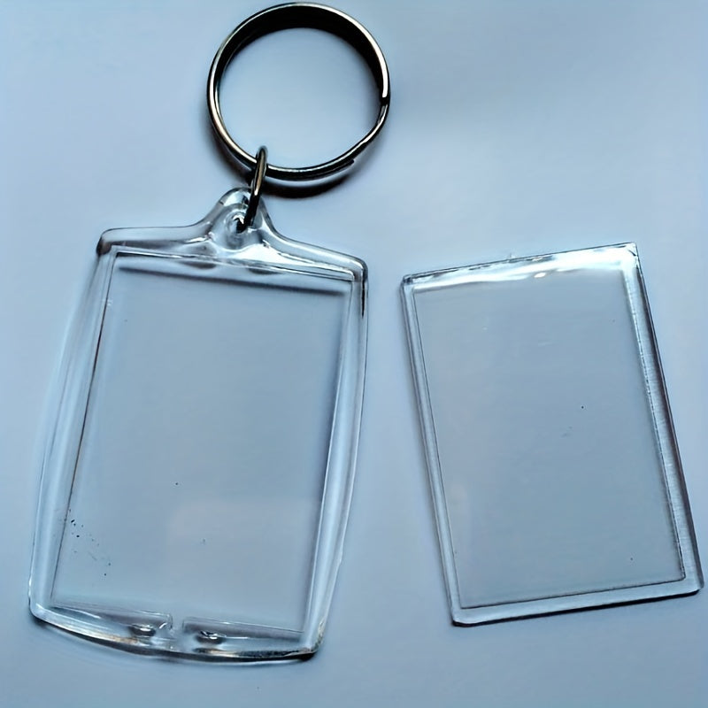 5pcs Acrylic Photo Frame Keychain Picture Holder Keyring for Bags
