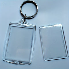 5pcs Acrylic Photo Frame Keychain Picture Holder Keyring for Bags