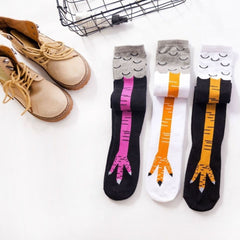 3 Pairs Women's Chicken Legs Knee High Novelty Socks