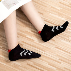 5 Pairs Geometric Pattern Low Cut Short Socks Women's Stockings