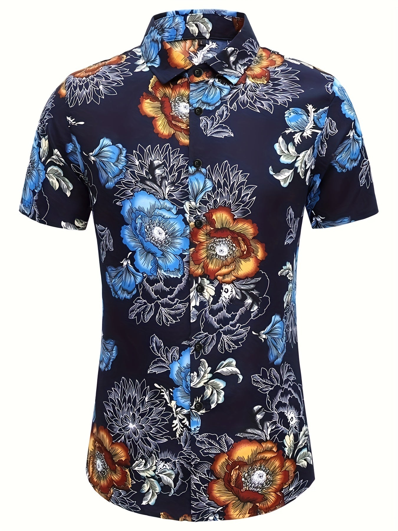 Men's Flower Print Short Sleeve Hawaii Shirt