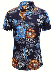 Men's Flower Print Short Sleeve Hawaii Shirt
