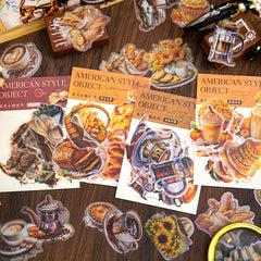 40pcs Vintage Retro Envelope Stickers Foodie Style for Journals Scrapbooking