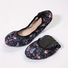 Women's Butterfly Pattern Ballet Shoes Lightweight Soft Sole Shoes