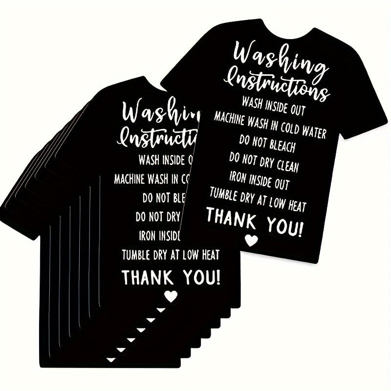 50pcs Clothing T Shirt Wash Instruction Card Shirt Care Instruction Card
