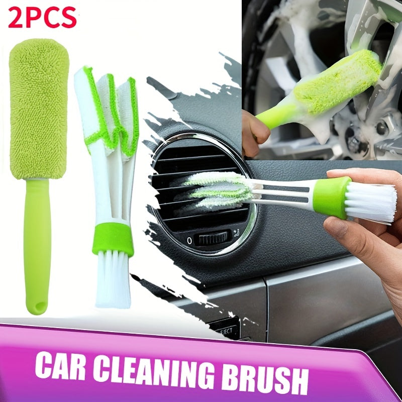 2pc Duster Brush Cleaner Car Cleaning Vent Detailing Dust Microfiber Brush