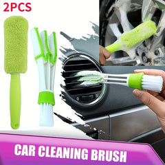 2pc Duster Brush Cleaner Car Cleaning Vent Detailing Dust Microfiber Brush
