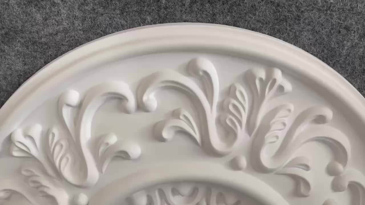 French Large Lamp Panel Gypsum Ceiling Carved Shape PU Corner Flower Holder